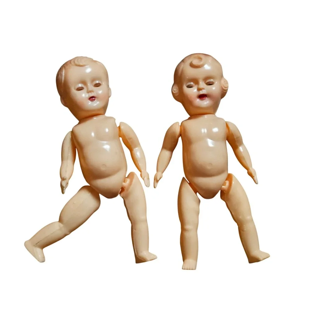 Lot of 2 Vintage Hard Plastic Baby Dolls Made in Hong Kong 5